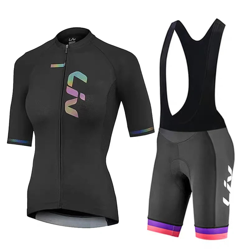 Tenue Cyclisme Femme LIV – Maillot + Cuissard Route, Séchage Rapide Été Soldes-ShopOnline