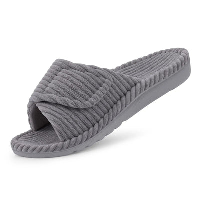 Crestar Orthopedic House Slippers For Women Fashion Spring Open Toe Corduroy Slides With Arch Support Female Soft Bedroom Shoes Soldes-ShopOnline