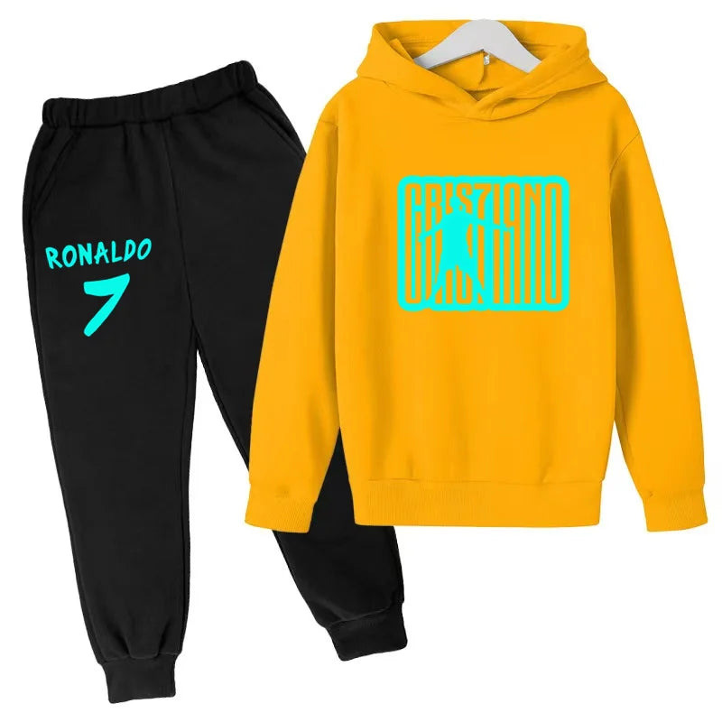 Ensemble Jogging Enfant CR7 – Hoodie Imprimé + Pantalon, 3-12 Ans Soldes-ShopOnline
