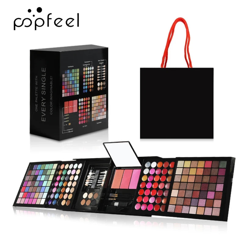 Kit Maquillage Complet POPFEEL Tout-en-Un – Fards, Blush, Gloss, Correcteur, Miroir & Outils Soldes-ShopOnline