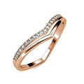 Daisini – Bague Double Rang Forme V Cristaux Swarovski | Laiton Plaqué Or Rose, Vintage Luxe Léger, Soirée & Quotidien Soldes-ShopOnline