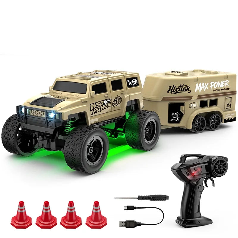 Voiture Télécommandée Mini 1:64 4x4 avec Remorque LKCOMO – Cadeau Garçon Soldes-ShopOnline