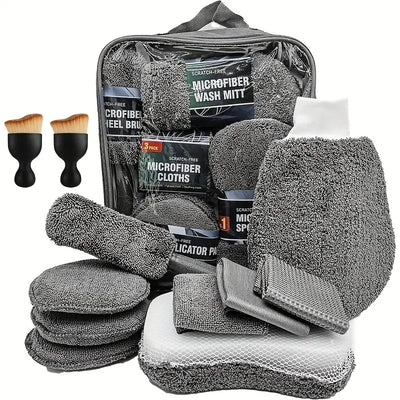 11pcs Kit de nettoyage de voiture en microfibre Brosse à pneus Tampons d'élimination des rayures Éponges de détail Nettoyage intérieur Essentiels Outils de nettoyage detailling car à Prix Discount - Soldes-ShopOnline