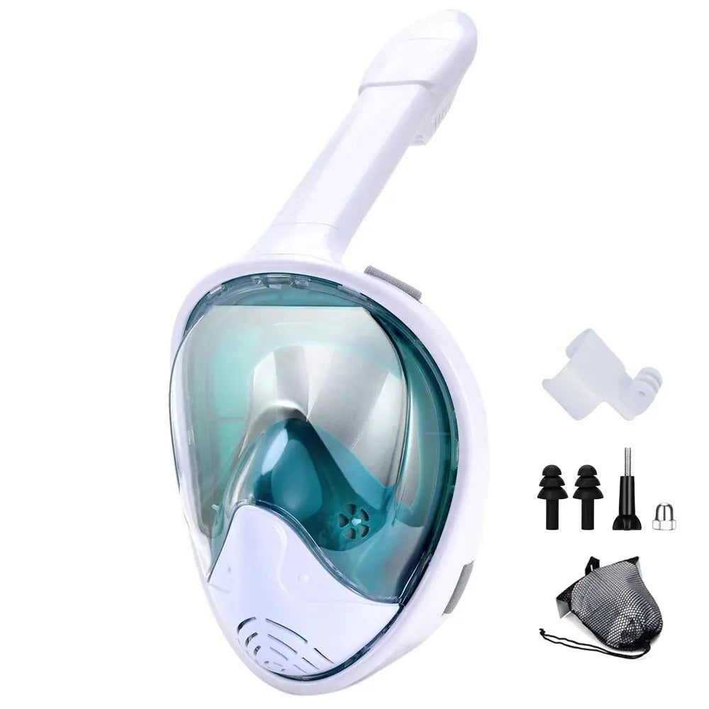 Masque Snorkeling Plein Visage Enfant & Adulte – Anti-Buée, Respiration Facile & Support Caméra Soldes-ShopOnline