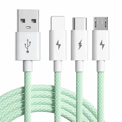 Câble USB-C 3-en-1 66W 6A Charge Ultra Rapide Tressé | Compatible iPhone, Samsung, Huawei, Xiaomi, OPPO – 1,2M & 2M Soldes-ShopOnline