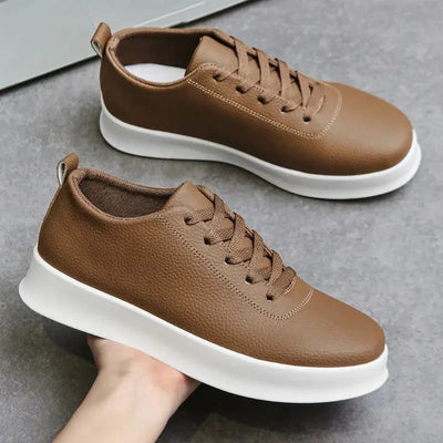 Nouvelles chaussures décontractées en cuir pour hommes Fashion Sneaker Classic street pour hommes Chaussures vulcanisées - Soldes-ShopOnline