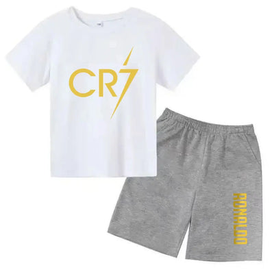 CR7 Imprimé Manches Courtes Enfants Ensemble Casual Mode t-shirt et Short 2pcs Set Kid Garçons Filles Sports Tshirts Set Tenues ensemble CR7 à Prix Discount - Soldes-ShopOnline