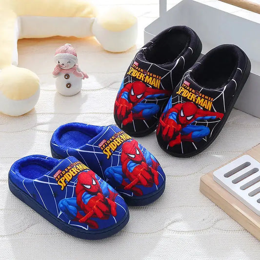 Disney Garçons Filles Cartoon Spider Man Enfants Pantoufles en coton Tout-petit Hiver Chaud Princesse Femmes Hommes Intérieur Chambre à coucher Maison Chaussures - Soldes-ShopOnline