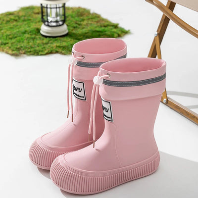 Unisex Kid's Solid Colour High Top Waterproof Rain Boots, Comfy Non Slip Durable Water Shoes For Boy's & Girl's Rainy Day Outdoo Soldes-ShopOnline