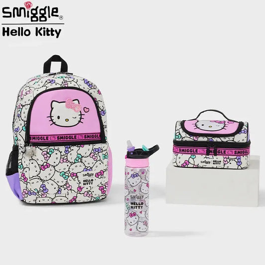 Smiggle Sac à dos Cartable Fille Hello Kitty Cartoon Series Enfants Sac d'école Anime Sac à dos Cadeau étudiant - Soldes-ShopOnline
