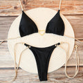 Bikini Brésilien 2 Pièces – Top Triangle Halter & Bas Tanga, Maillot Femme Été Plage Soldes-ShopOnline