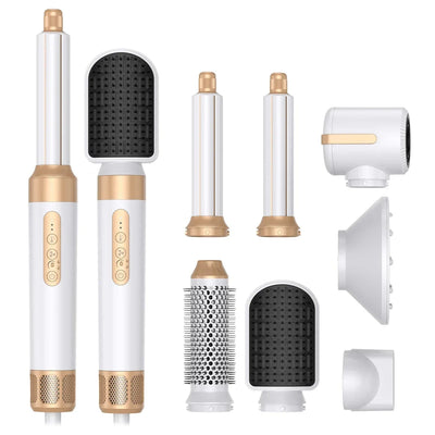 7 In 1 Hair Dryer Brush Brushless High Speed Hair Dryer with Diffuser Ionic Blow Dryer Hot Air Styling Comb Auto Hair Curler Soldes-ShopOnline