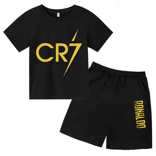CR7 Imprimé Manches Courtes Enfants Ensemble Casual Mode t-shirt et Short 2pcs Set Kid Garçons Filles Sports Tshirts Set Tenues ensemble CR7 à Prix Discount - Soldes-ShopOnline