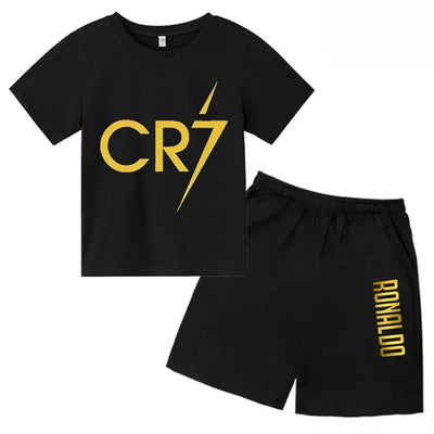 CR7 Imprimé Manches Courtes Enfants Ensemble Casual Mode t-shirt et Short 2pcs Set Kid Garçons Filles Sports Tshirts Set Tenues ensemble CR7 à Prix Discount - Soldes-ShopOnline