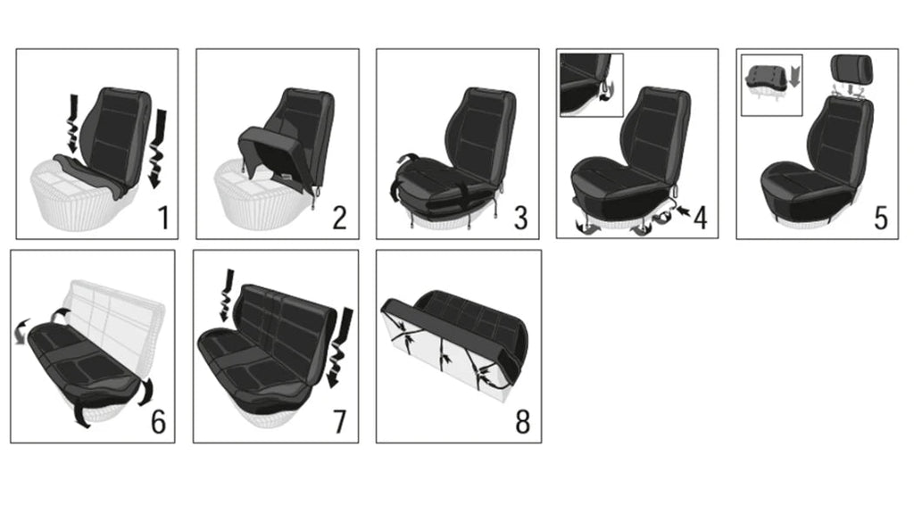 Housses de Siège Universelles AUTO PLUS – Tissu Polyester, 9 Pièces, Toutes Voitures Soldes-ShopOnline