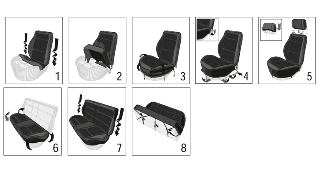 Housses de Siège Universelles AUTO PLUS – Tissu Polyester, 9 Pièces, Toutes Voitures Soldes-ShopOnline