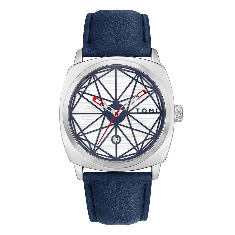 TOMI – Montre Quartz Homme Luxe & Polyvalente | Cadran Rond 40mm, Bracelet PU, Calendrier, Business & Loisir Soldes-ShopOnline