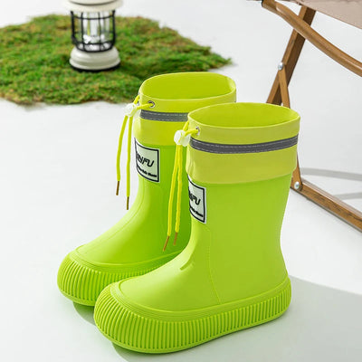 Unisex Kid's Solid Colour High Top Waterproof Rain Boots, Comfy Non Slip Durable Water Shoes For Boy's & Girl's Rainy Day Outdoo Soldes-ShopOnline
