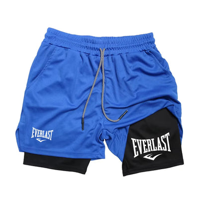 Men Running Shorts 2 In 1 Double-deck Sport Shorts  Gym Fitness Short Pants Training Jogging Bottom Men's Clothing RL0615 Soldes-ShopOnline