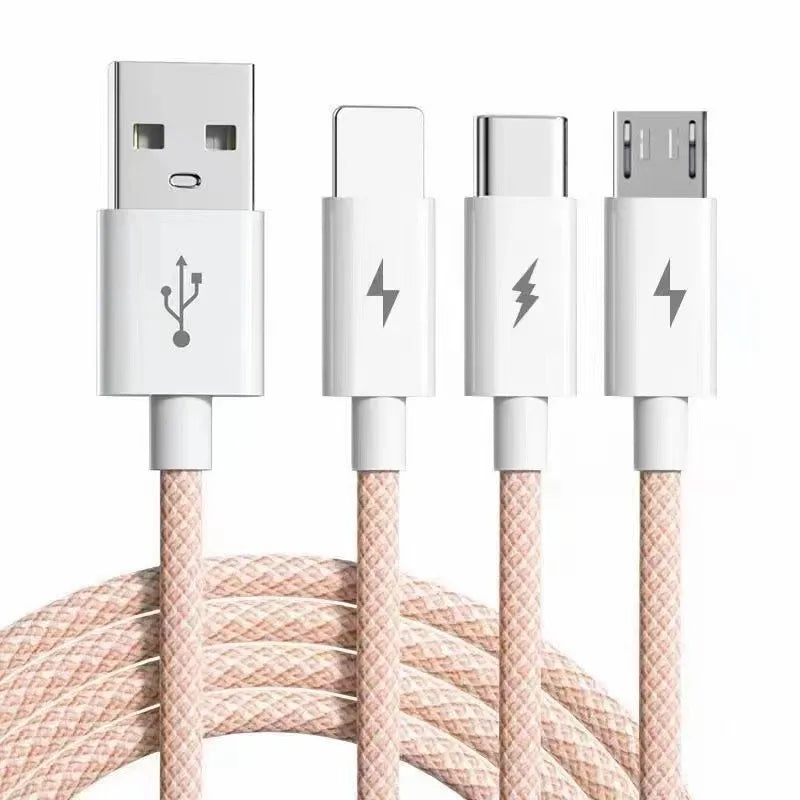 Câble USB-C 3-en-1 66W 6A Charge Ultra Rapide Tressé | Compatible iPhone, Samsung, Huawei, Xiaomi, OPPO – 1,2M & 2M Soldes-ShopOnline