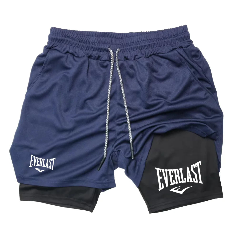 Men Running Shorts 2 In 1 Double-deck Sport Shorts  Gym Fitness Short Pants Training Jogging Bottom Men's Clothing RL0615 Soldes-ShopOnline