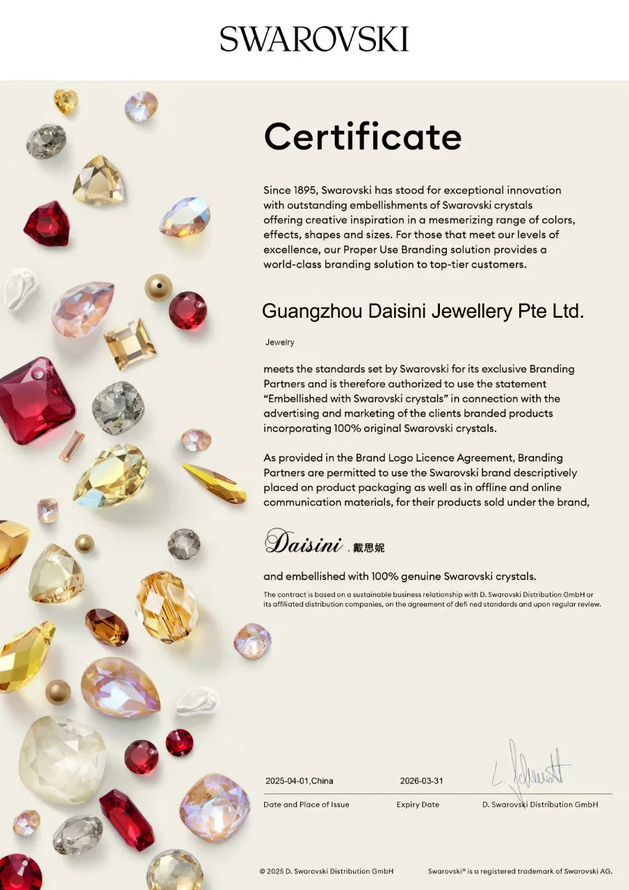 Boucles d’Oreilles Daisini Géométriques – Or Blanc 18K & Cristaux Swarovski Soldes-ShopOnline