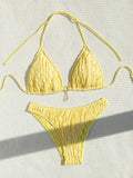Bikini 2 Pièces Volanté Halter ZerZerOne – Maillot de Bain Femme Été Plage, Tailles S-XL Soldes-ShopOnline