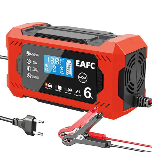 Chargeur de batterie de voiture 12V 6A Intelligent Rapide Chargeur de batterie 12V universelle pour moto quad scooter voiture camion à Prix Discount - Soldes-ShopOnline