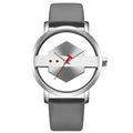 Montre Quartz Homme Squelette Bracelet Cuir | Résistante Chocs & Eau 3 Bar, Verre Hardlex, Style Business Casual Soldes-ShopOnline