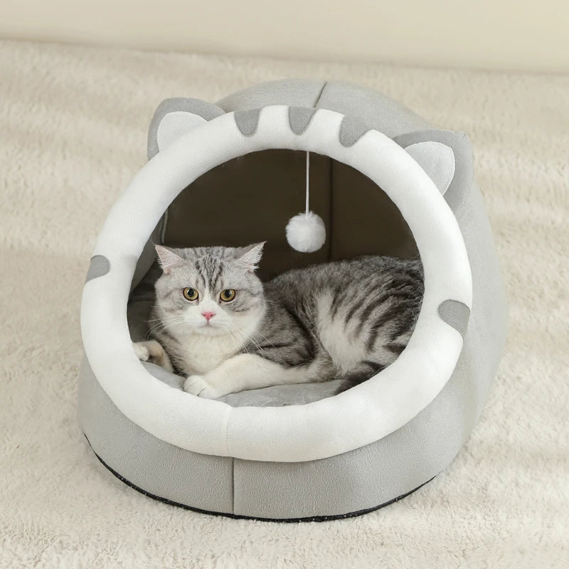 Lit Chat Maison Chaude Grotte - Coussin Confort Chaton Chien Soldes-ShopOnline