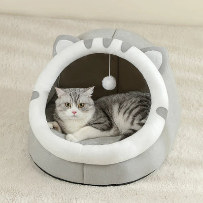 Lit Chat Maison Chaude Grotte - Coussin Confort Chaton Chien Soldes-ShopOnline