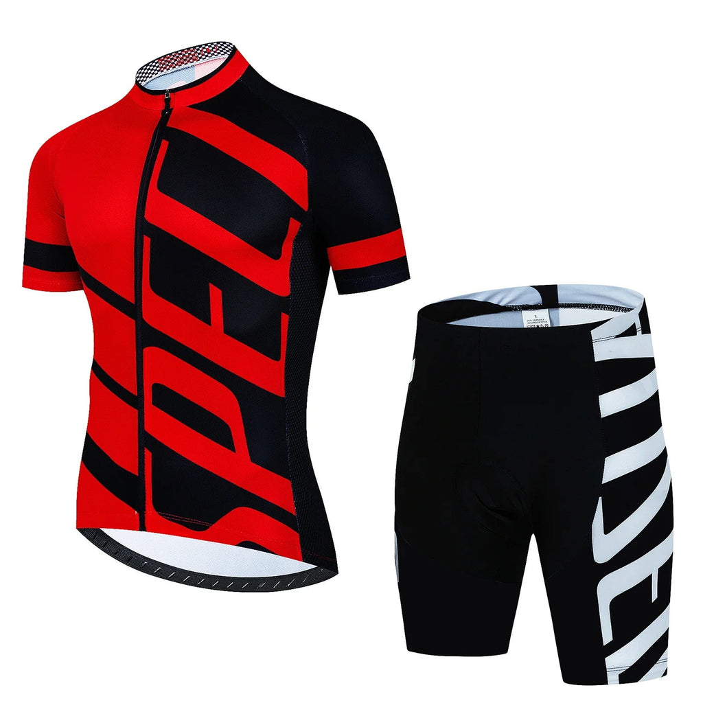 Tenue Cyclisme Homme Pro MTB – Maillot + Cuissard Été, Gel Respirant, SPF30, Fermeture Zip Soldes-ShopOnline