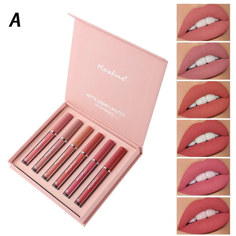 Coffret 6 Rouges à Lèvres Mats MAXFINE – Longue Tenue, Hydratant Soldes-ShopOnline