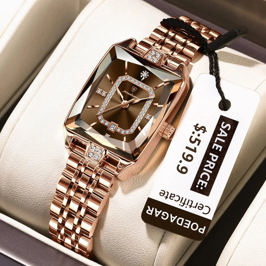 POEDAGAR Montres de Luxe Femme élégantes Classes Chics Filles Or  idée de Cadeau à Prix Discount - Soldes-ShopOnline
