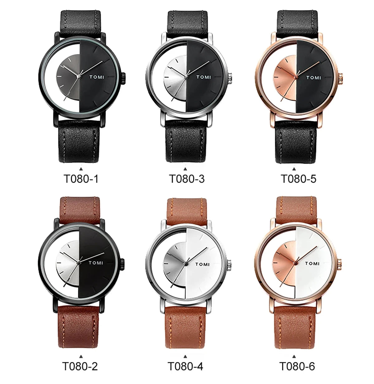 TOMI Fashion Simple Hollow Design Quartz Watch Soldes-ShopOnline