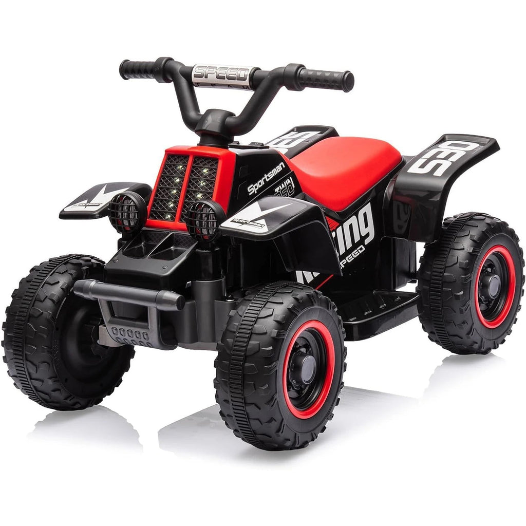 Electric Quad For Kids 4+ Years 6V Seat Car With LED Headlights Music ONE BUTTON Start Up To 5 Kmh Long Battery Life Soldes-ShopOnline