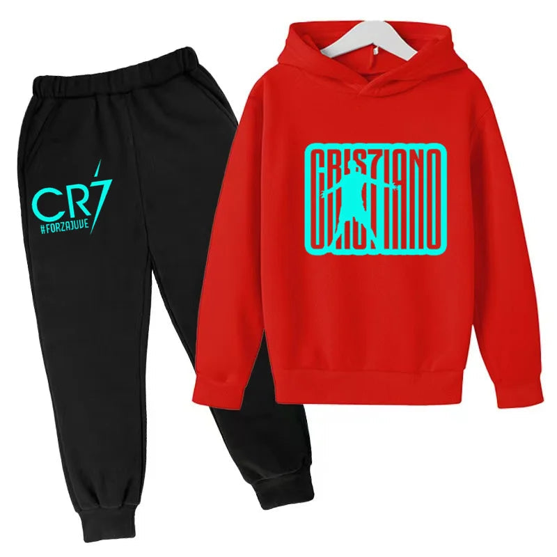Ensemble Jogging Enfant CR7 – Hoodie Imprimé + Pantalon, 3-12 Ans Soldes-ShopOnline