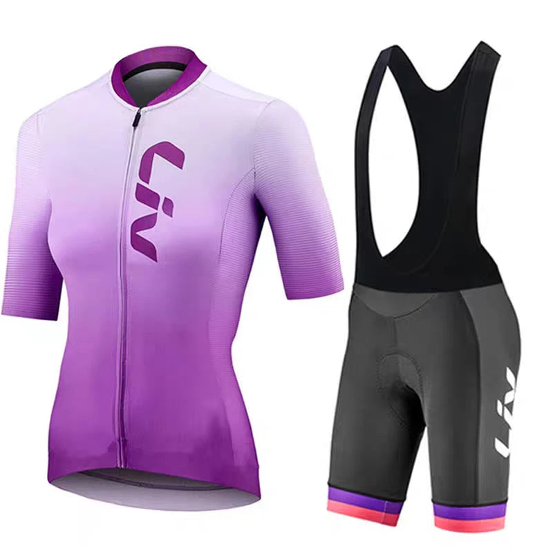 Tenue Cyclisme Femme LIV – Maillot + Cuissard Route, Séchage Rapide Été Soldes-ShopOnline