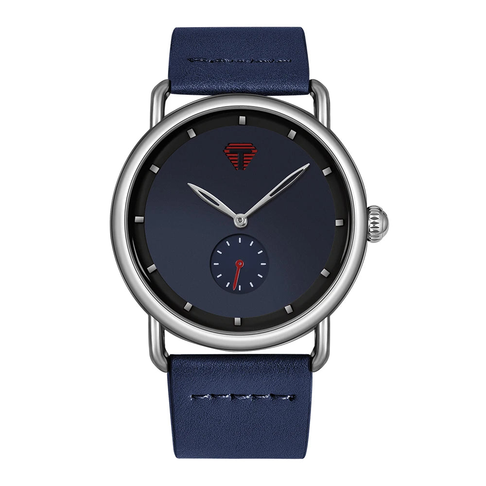 TOMI – Montre Quartz Homme Minimaliste Cadran Rond | Bracelet PU, Design Épuré, Cadeau Festival Soldes-ShopOnline