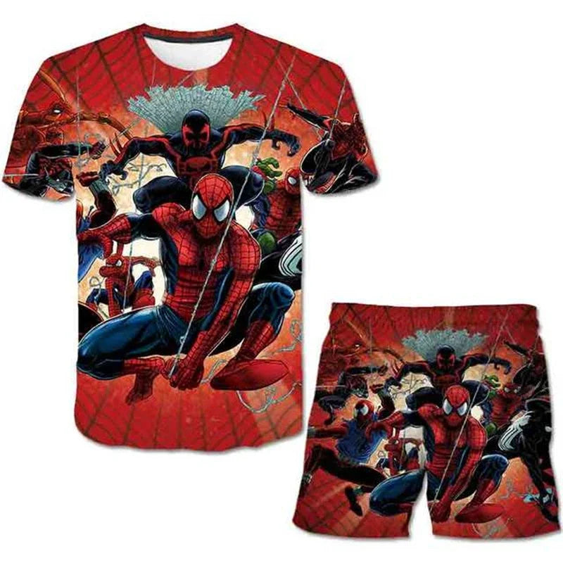 Ensemble Enfant Marvel Spider-Man – T-Shirt + Short Respirant, 4-6 Ans Soldes-ShopOnline