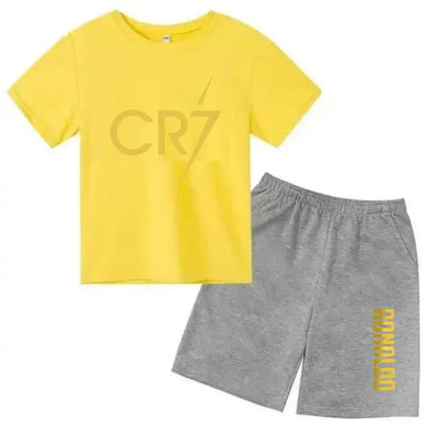 CR7 Imprimé Manches Courtes Enfants Ensemble Casual Mode t-shirt et Short 2pcs Set Kid Garçons Filles Sports Tshirts Set Tenues ensemble CR7 à Prix Discount - Soldes-ShopOnline