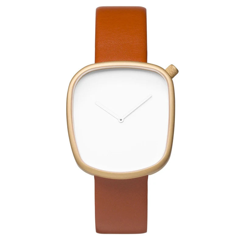 TOMI – Montre Quartz Minimaliste Boitier Carré Ultra-Fin | Homme & Femme, Bracelet Cuir, Cadeau Chic Soldes-ShopOnline