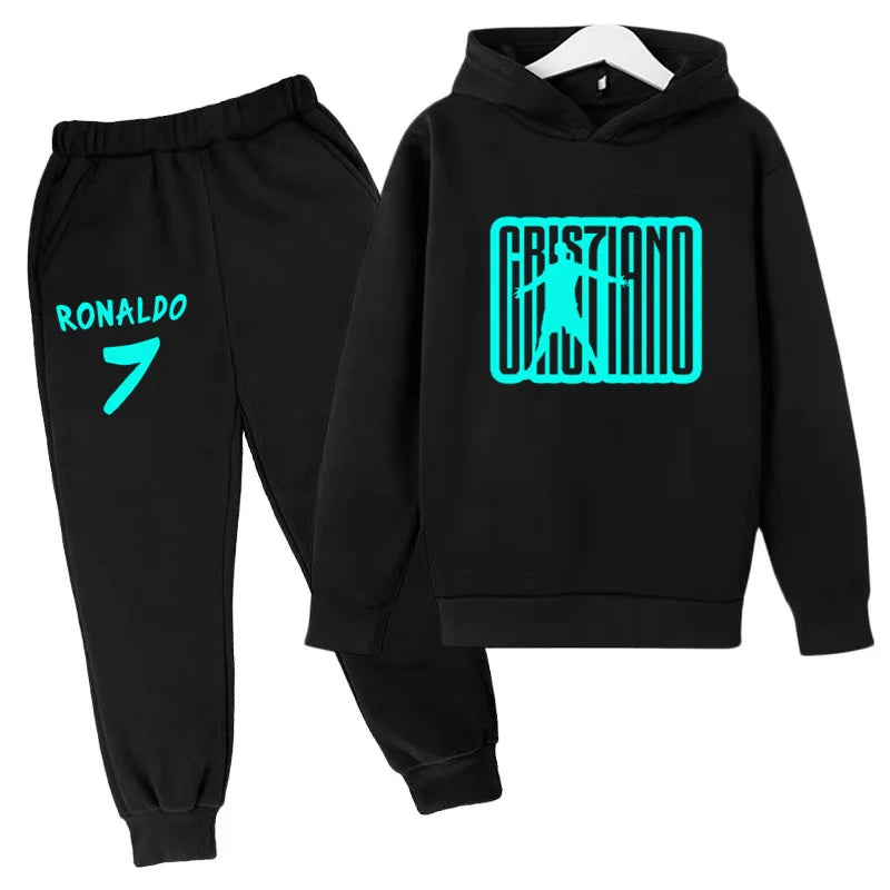 Ensemble Jogging Enfant CR7 – Hoodie Imprimé + Pantalon, 3-12 Ans Soldes-ShopOnline