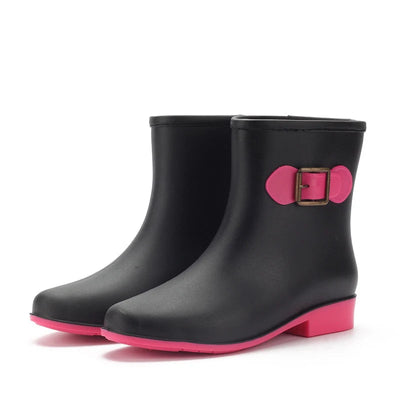 Cresta Women's Fashion Rain Boots Short Tube Boots Outdoor Anti-slip Waterproof Shoes Female Versatile Low Top Rubber Rain Boots Soldes-ShopOnline