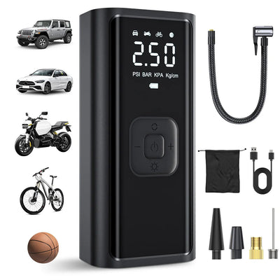 YIJU Portable Tire Inflator Rechargeable Electric Inflator For Car Bicycle Digital Air Compressor Football Ball Inflator Pump Soldes-ShopOnline