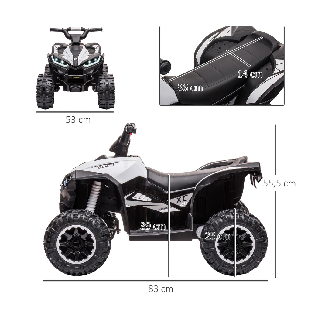Homcom Electric Quad for Children 3-5 Years 12V with 2 Motors Headlights Horn Soldes-ShopOnline