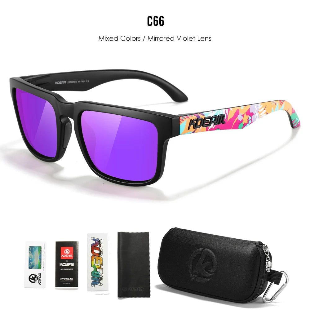 Lunettes de Soleil KDEAM KD332 Carrées Polarisées – UV400, Voyage, Unisexe + Étui Soldes-ShopOnline