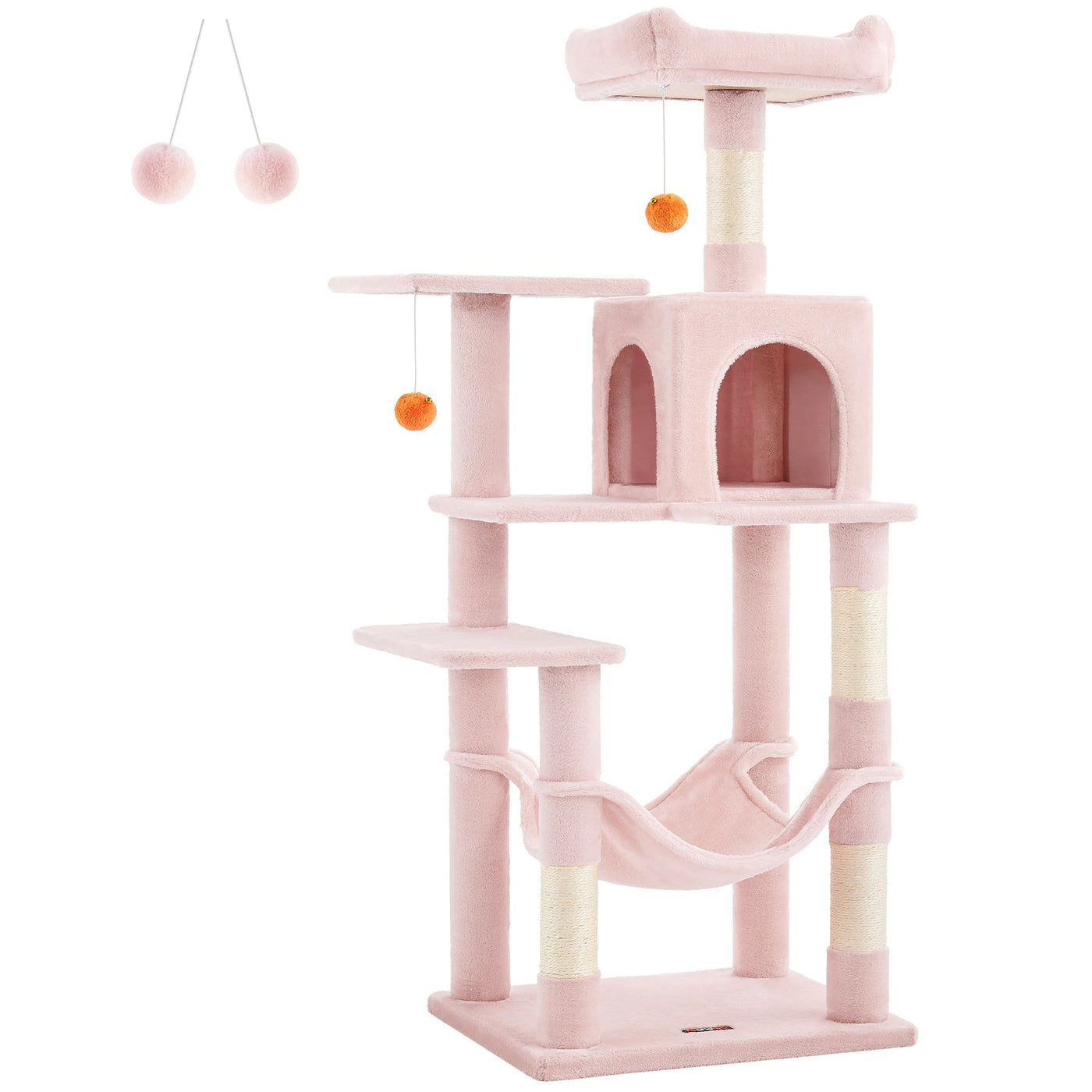 Feandrea Cat Tree, 143 cm Cat Tower for Indoor Cats, Multi-Level Plush Cat Condo with 4 Scratching Posts, 2 Perches, Cave Soldes-ShopOnline