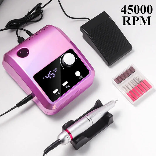Nouveau 45000RPM Coupeurs de machine de perçage d’ongles Lime de ponceuse à ongles électrique professionnelle pour le polissage des ongles en gel pour le salon de manucure à domicile - Soldes-ShopOnline