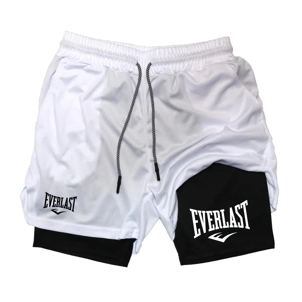 Men Running Shorts 2 In 1 Double-deck Sport Shorts  Gym Fitness Short Pants Training Jogging Bottom Men's Clothing RL0615 Soldes-ShopOnline